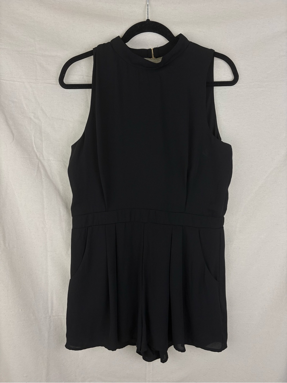 One Heart Clothing Black Sleeveless Romper Fem Y2K Club Sexy Chic Pockets L